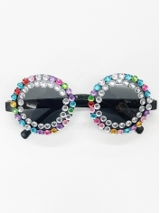 Round with Multi Colour Jewelry - Novelty Sunglasses